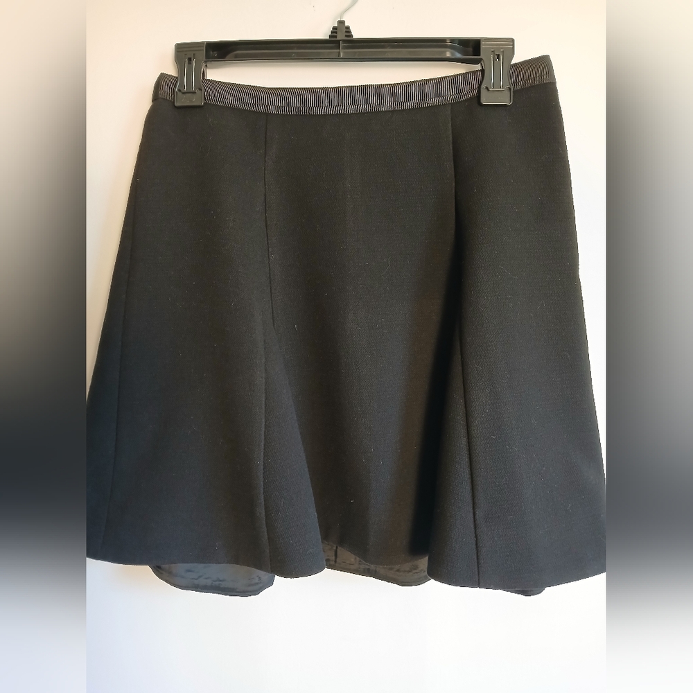 J. Crew Classic Black Full Circle Skirt Sz4 Lined Thick Knit Back Zipper